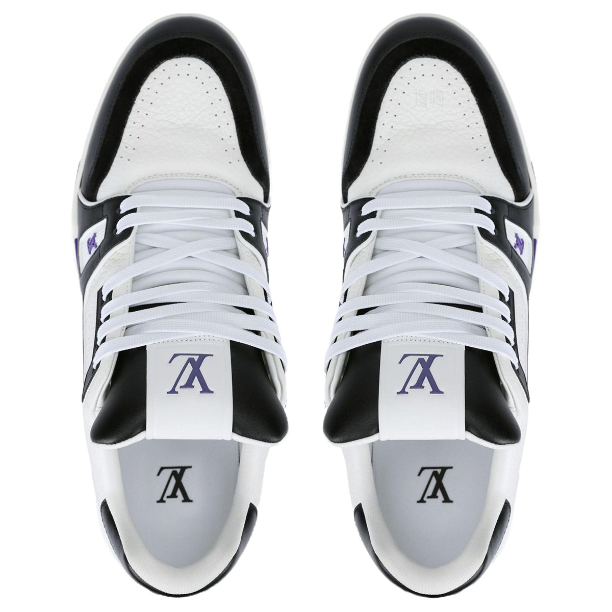 Louis Vuitton Trainer Leather Low-Top Sneakers – White, Black & Violet Purple