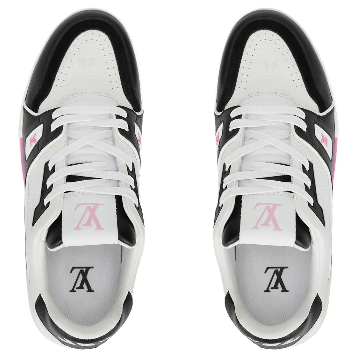 Louis Vuitton Trainer Calf Leather Low-Top Sneakers – White, Black & Hot Pink