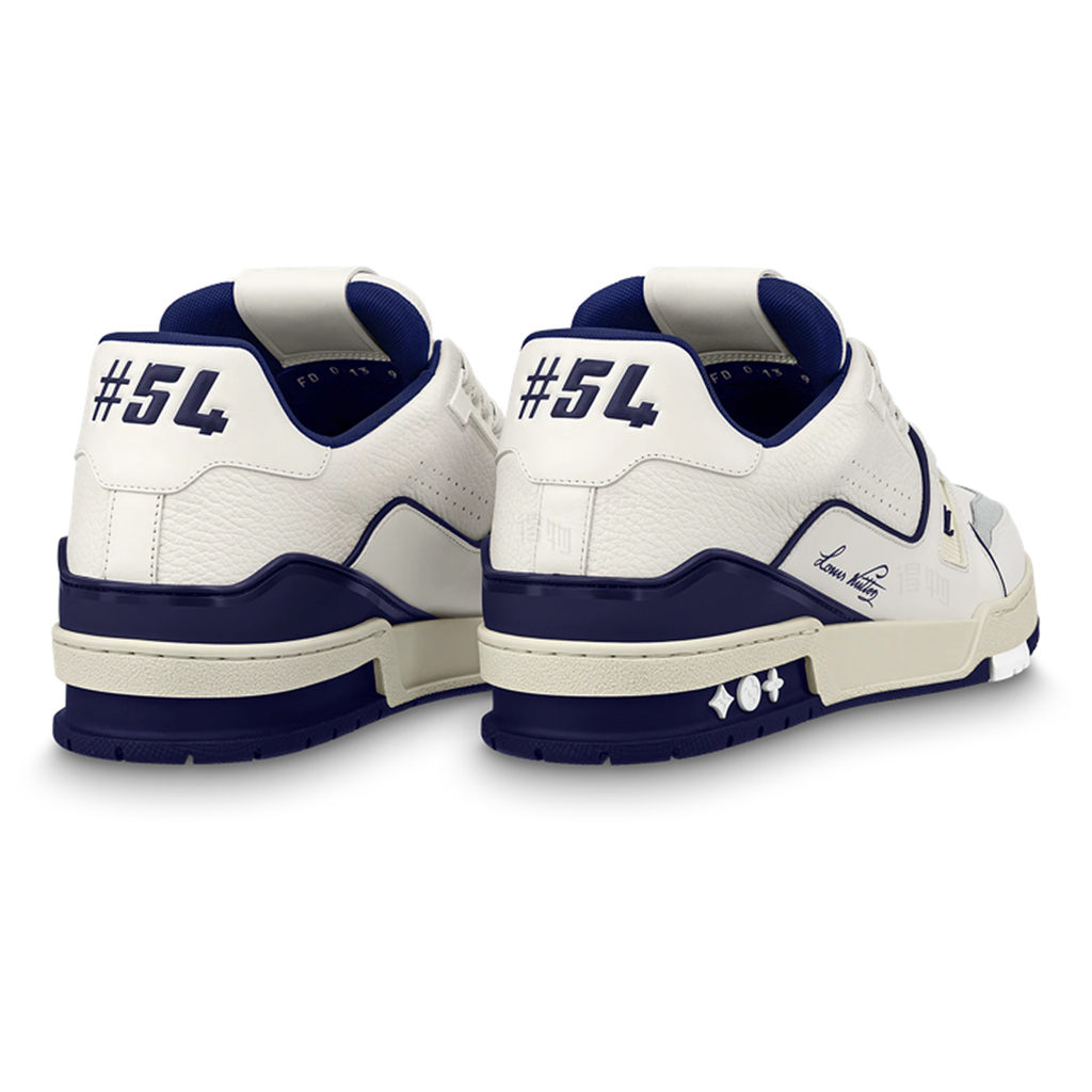 Louis Vuitton Trainer Low-Top Sneakers – White & Navy Blue