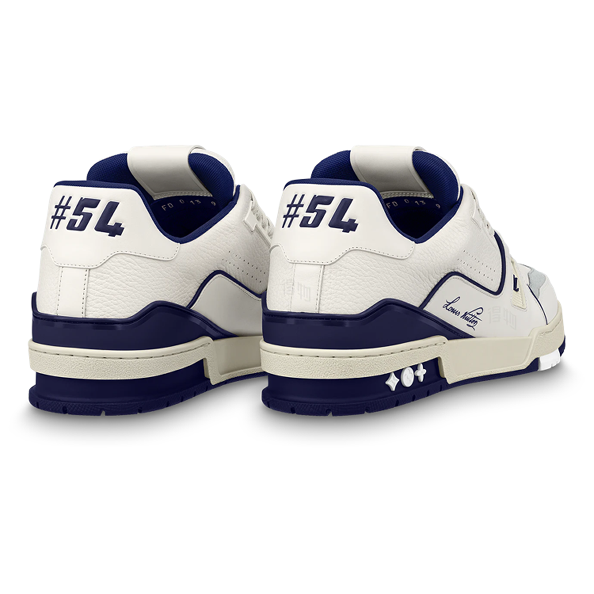 Louis Vuitton Trainer Low-Top Sneakers – White & Navy Blue