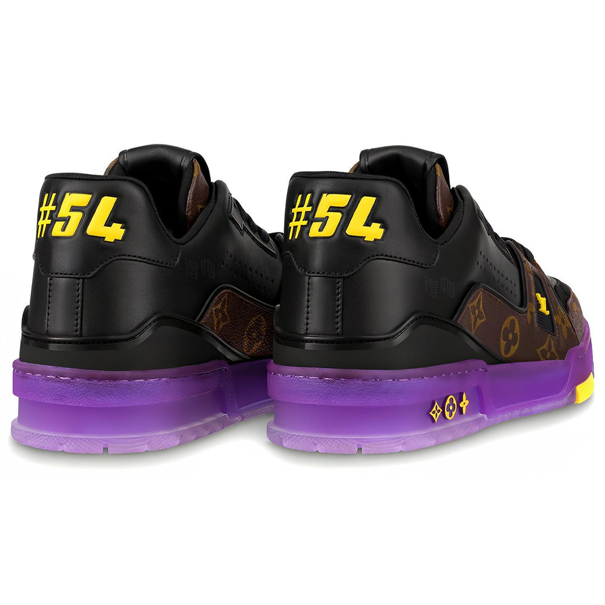 Louis Vuitton × NBA Trainer Monogram Canvas & Calf Leather Low-Top Sneakers – Lakers Purple & Gold