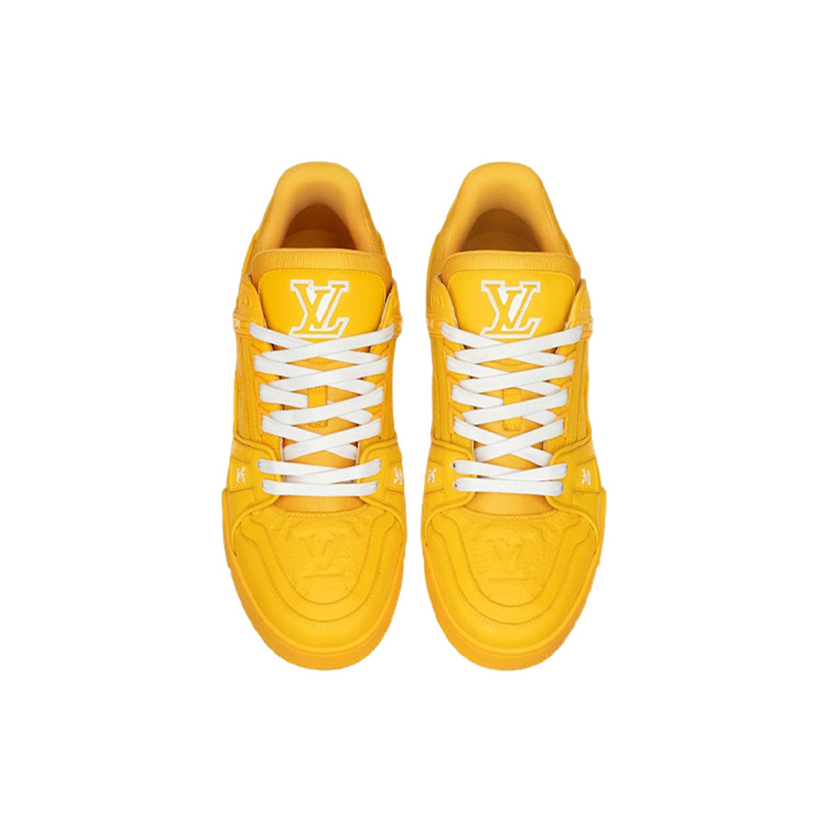 Louis Vuitton Trainer Monogram Embossed Calf Leather Low-Top Sneakers – Triple Yellow