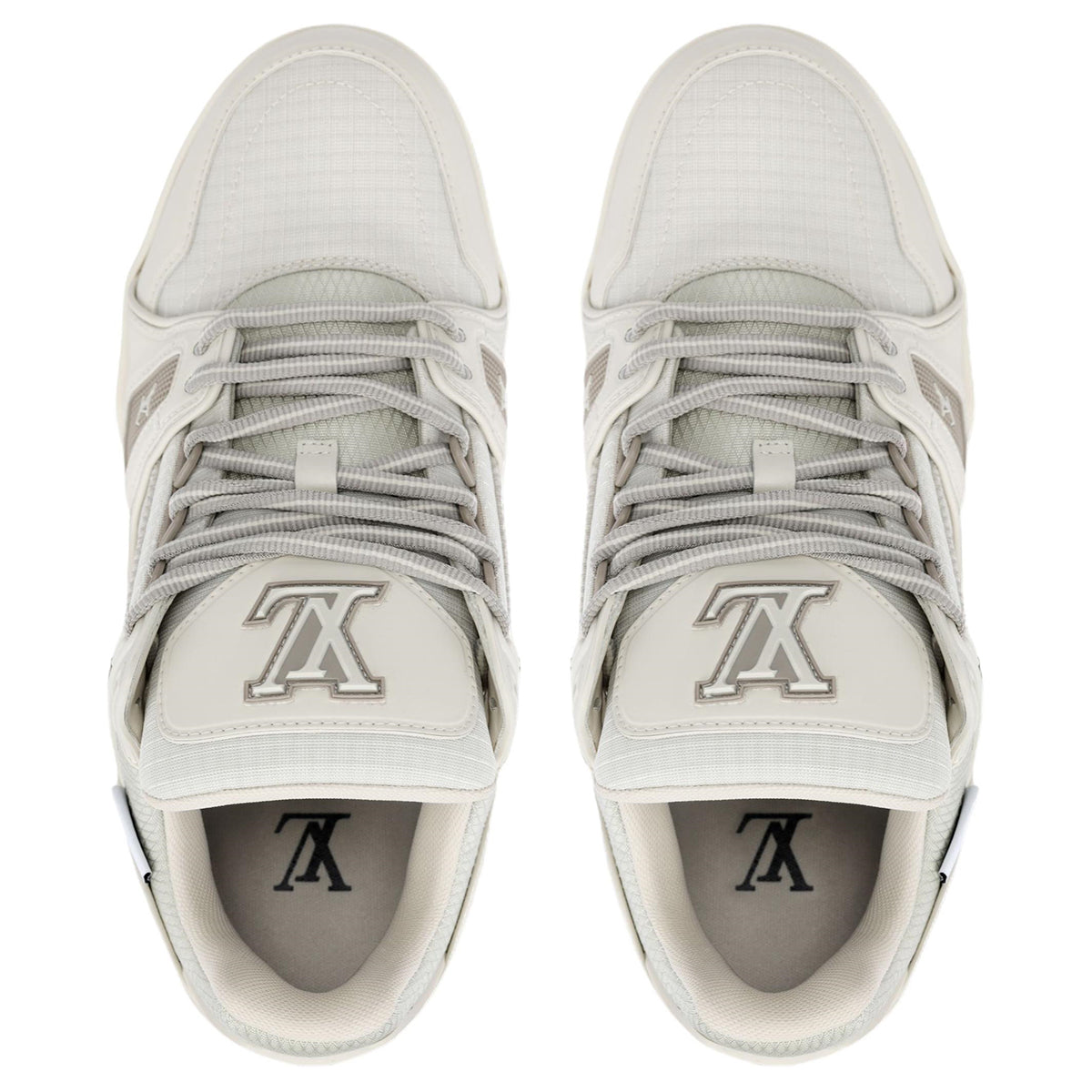 Louis Vuitton Trainer Ski SS26 Waterproof Technical Fabric & Leather Low-Top Sneakers – Off-White & Grey