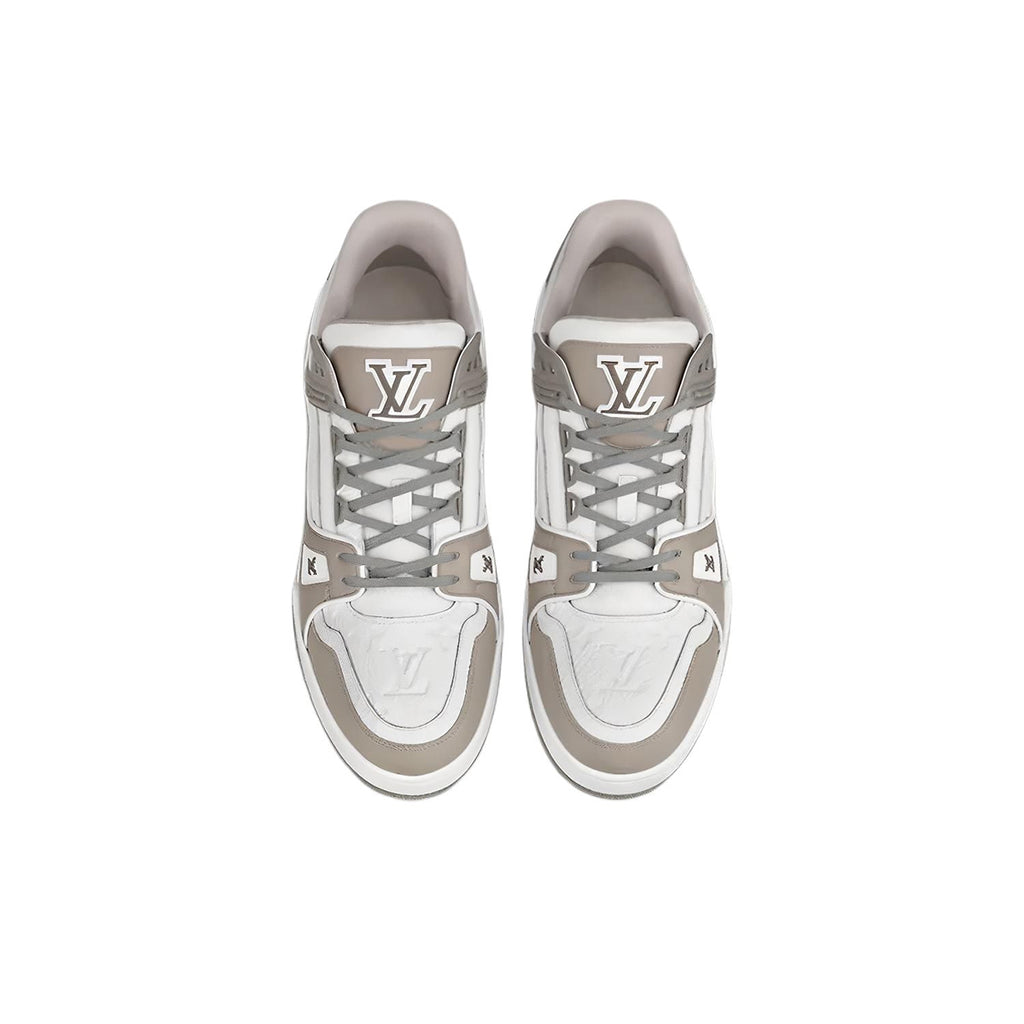 Louis Vuitton Trainer Classic Print Low-Top Sneakers – Grey & White