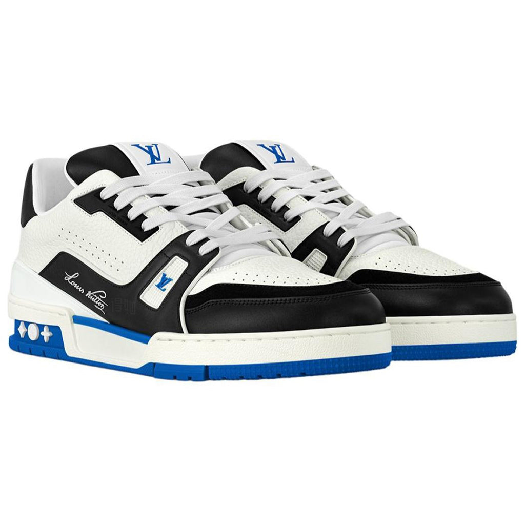 Louis Vuitton Trainer Calf Leather Low-Top Sneakers – White, Black & Royal Blue