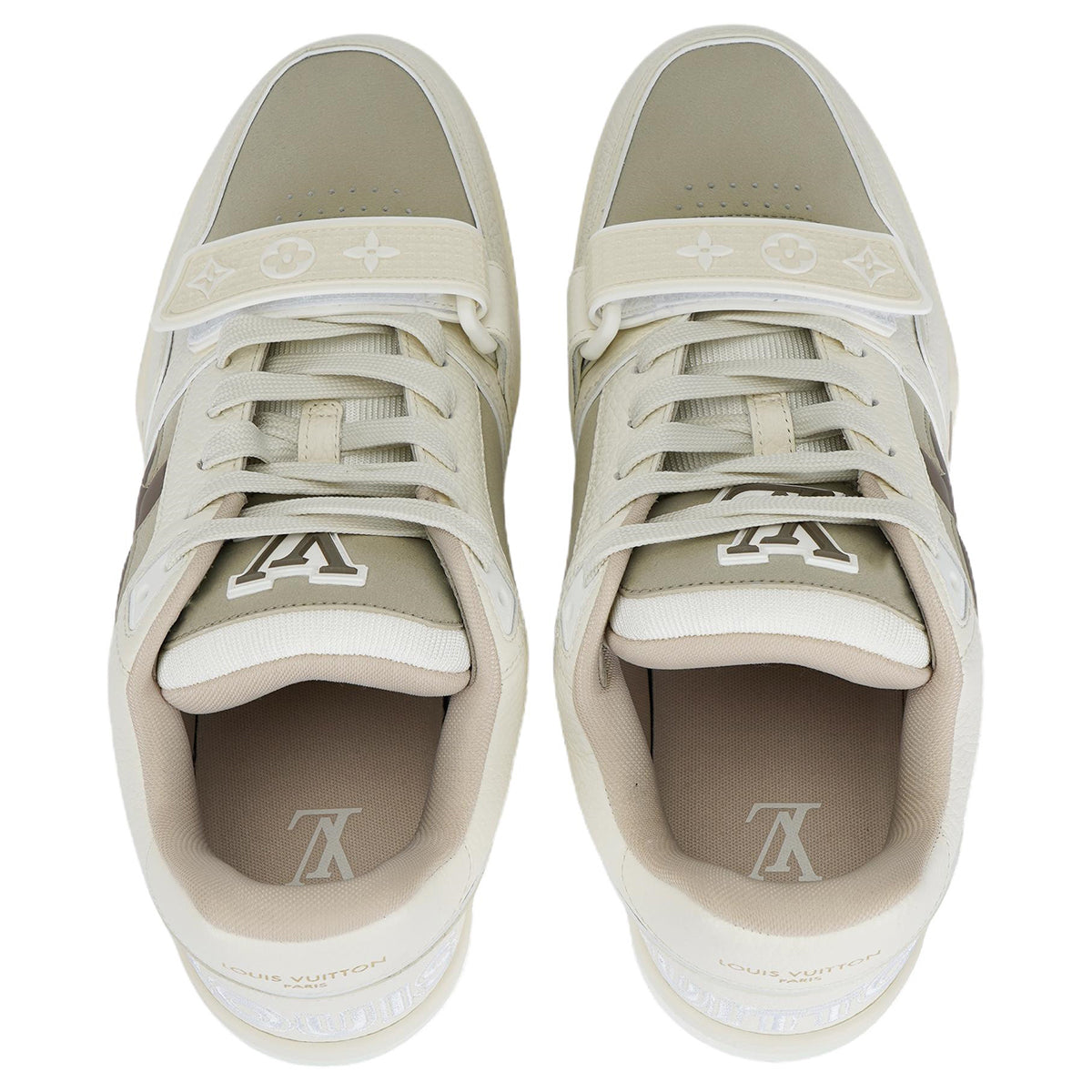 Louis Vuitton Trainer LV Monogram Flower Oversized Leather Low-Top Sneakers – Ivory & Beige