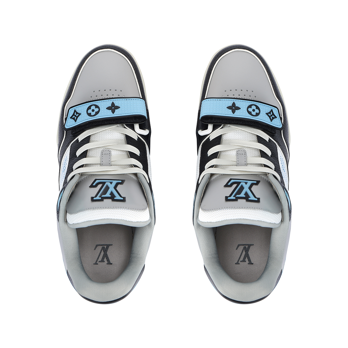 Louis Vuitton Trainer Monogram Multicolour Low-Top Sneakers – Ocean Blue, Black & Grey