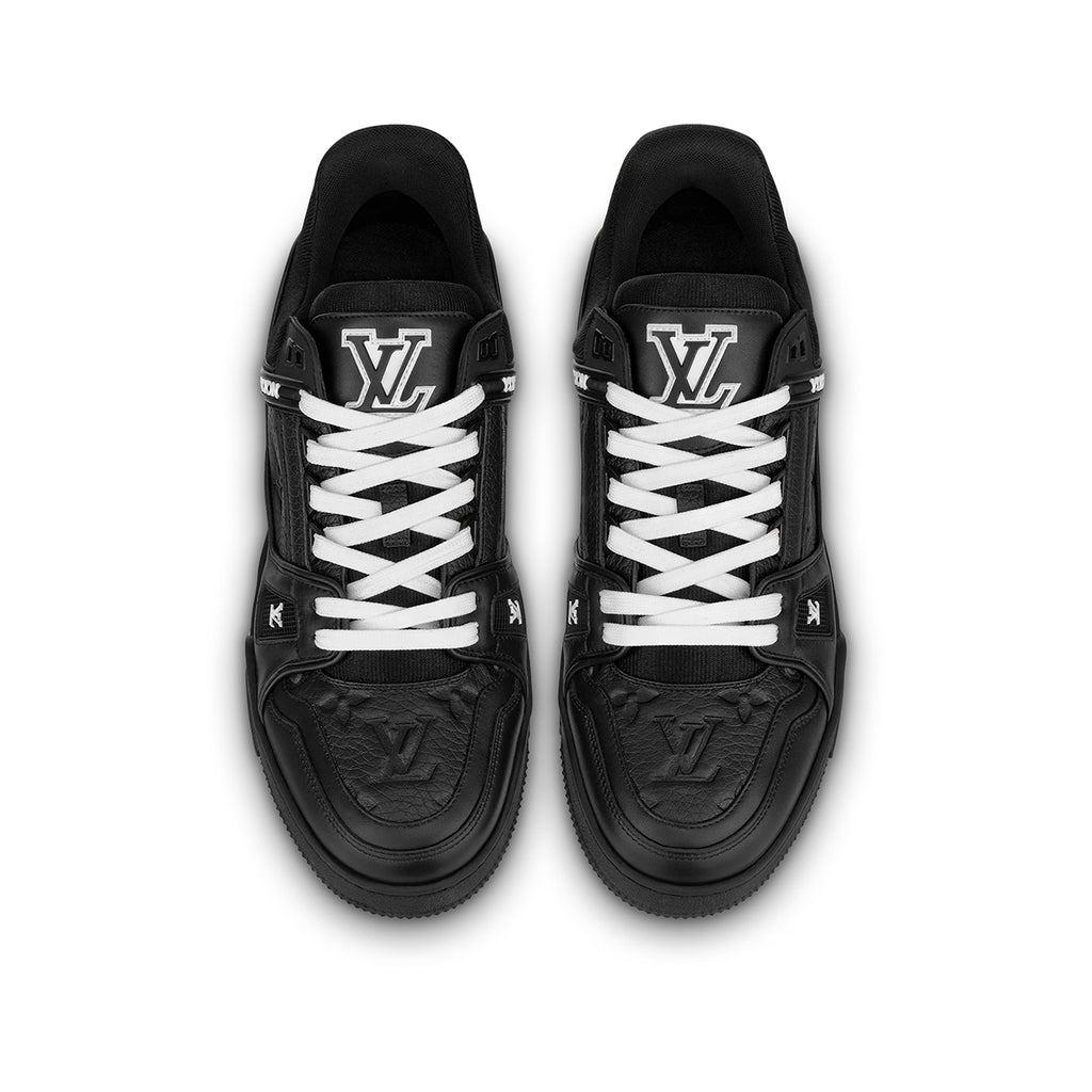 Louis Vuitton Trainer Leather Lace-Up Low-Top Sneakers – Black