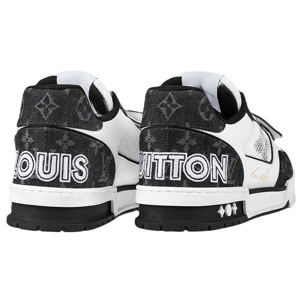 Louis Vuitton Trainer LV Monogram Mesh Panel Leather Low-Top Sneakers – Black & White