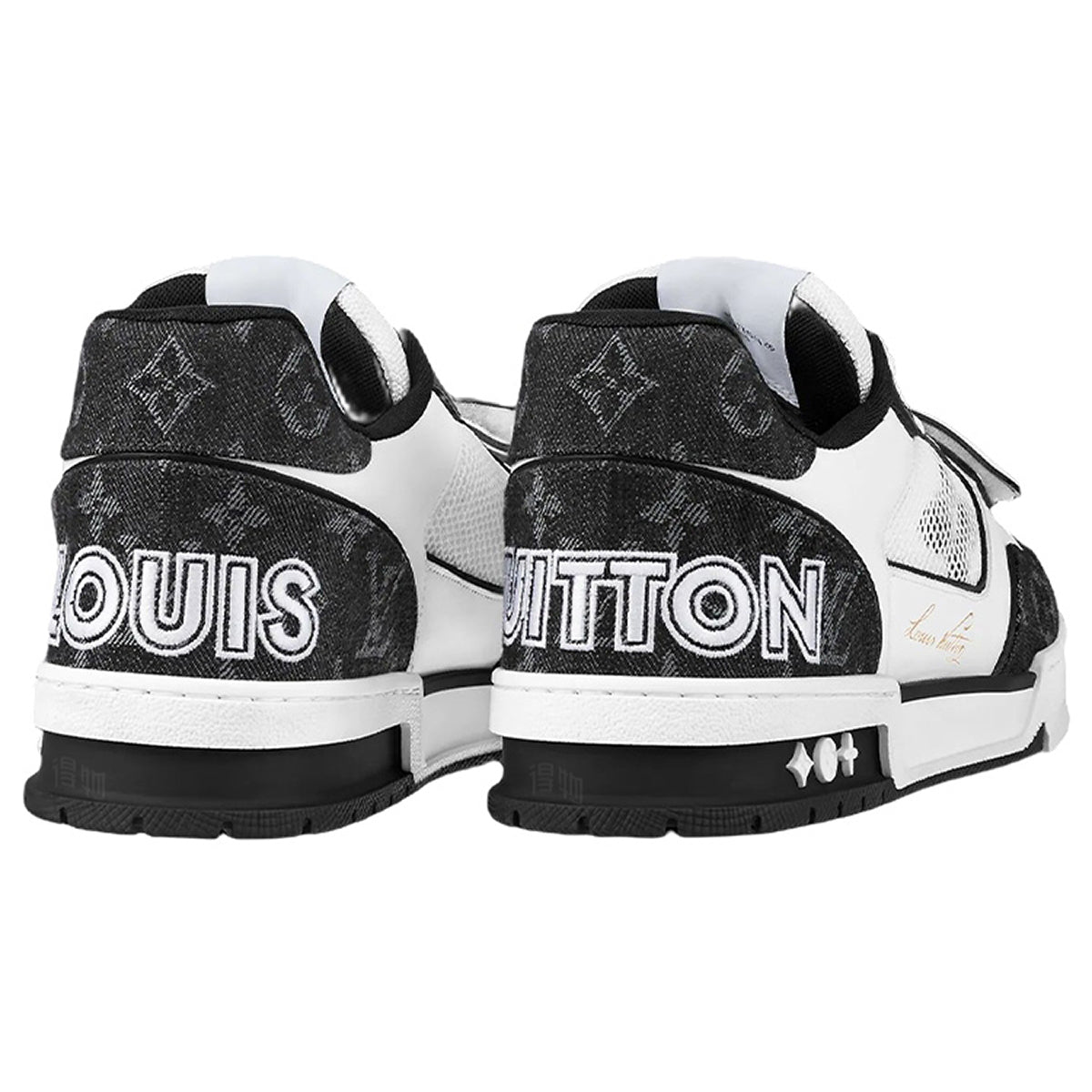 Louis Vuitton Trainer LV Monogram Mesh Panel Leather Low-Top Sneakers – Black & White