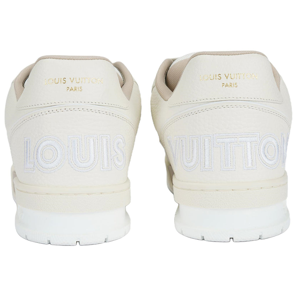Louis Vuitton Trainer LV Monogram Flower Oversized Leather Low-Top Sneakers – Ivory & Beige
