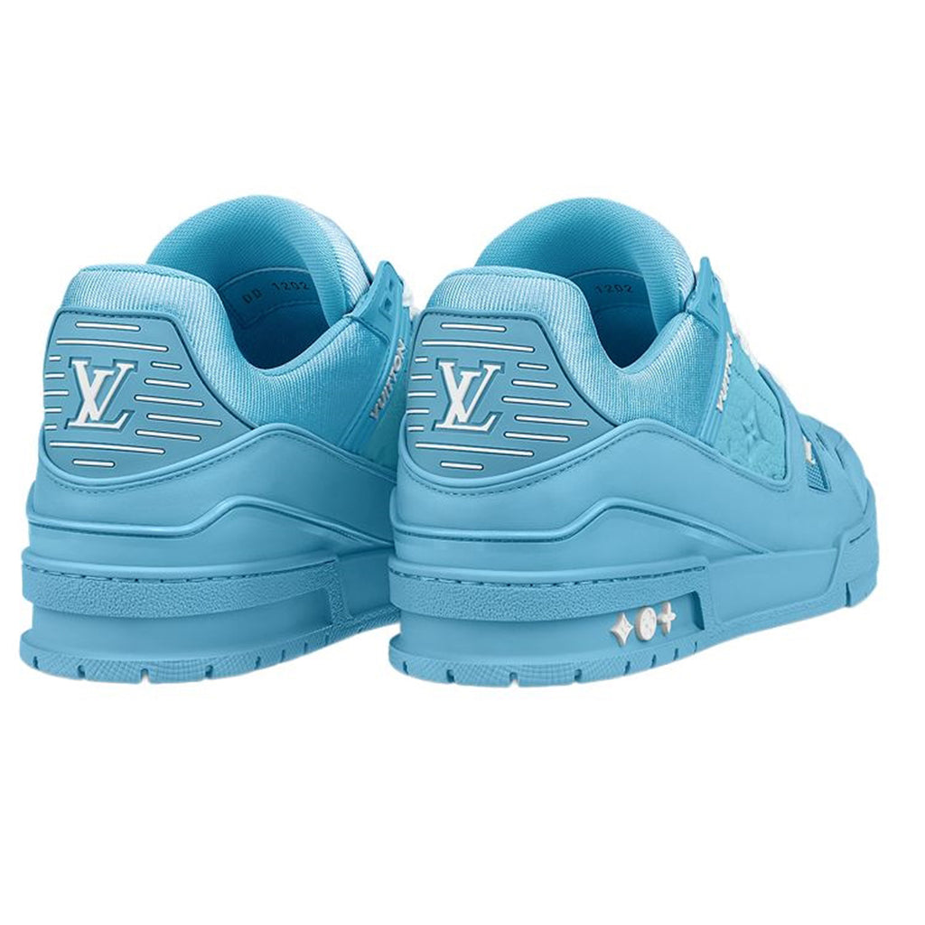 Louis Vuitton Trainer LV Monogram Tonal All-Over Leather Low-Top Sneakers – Sky Blue