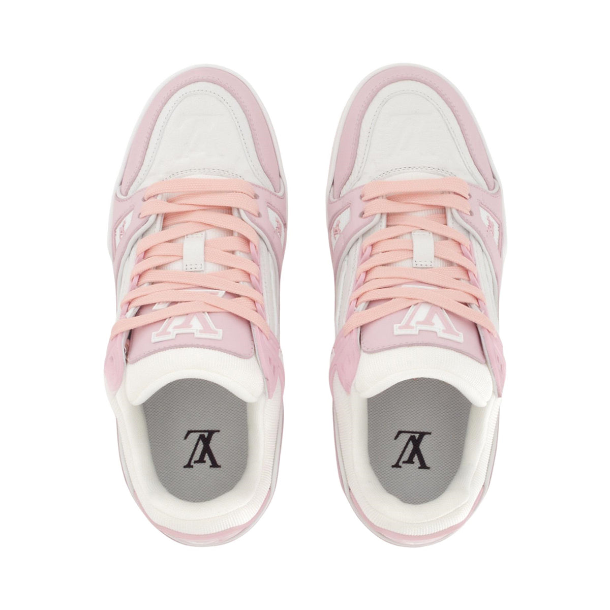 Louis Vuitton Trainer Leather Lace-Up Low-Top Sneakers – Rose Pink & White