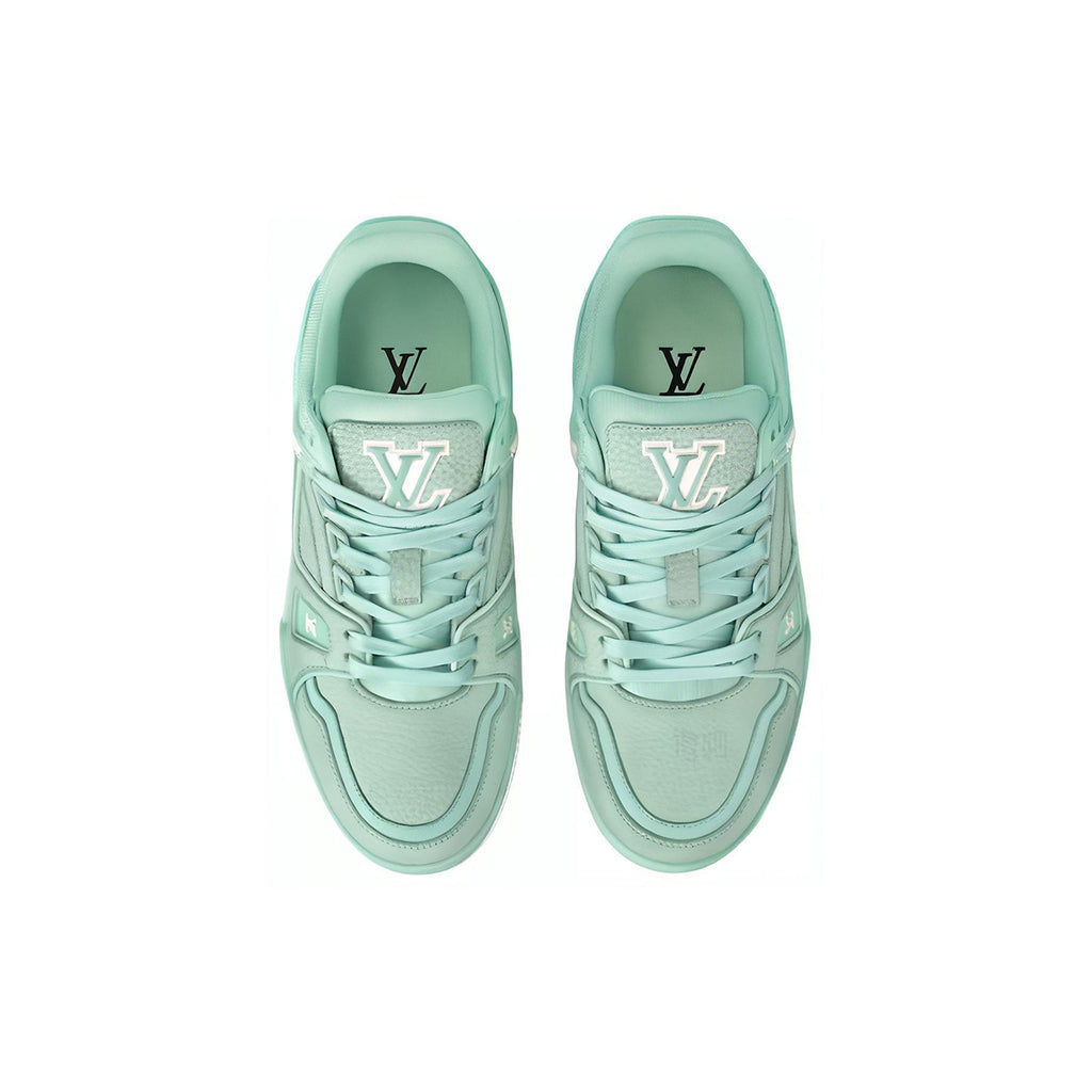 Louis Vuitton Trainer Grained Calf Leather Low-Top Sneakers – Mint Green