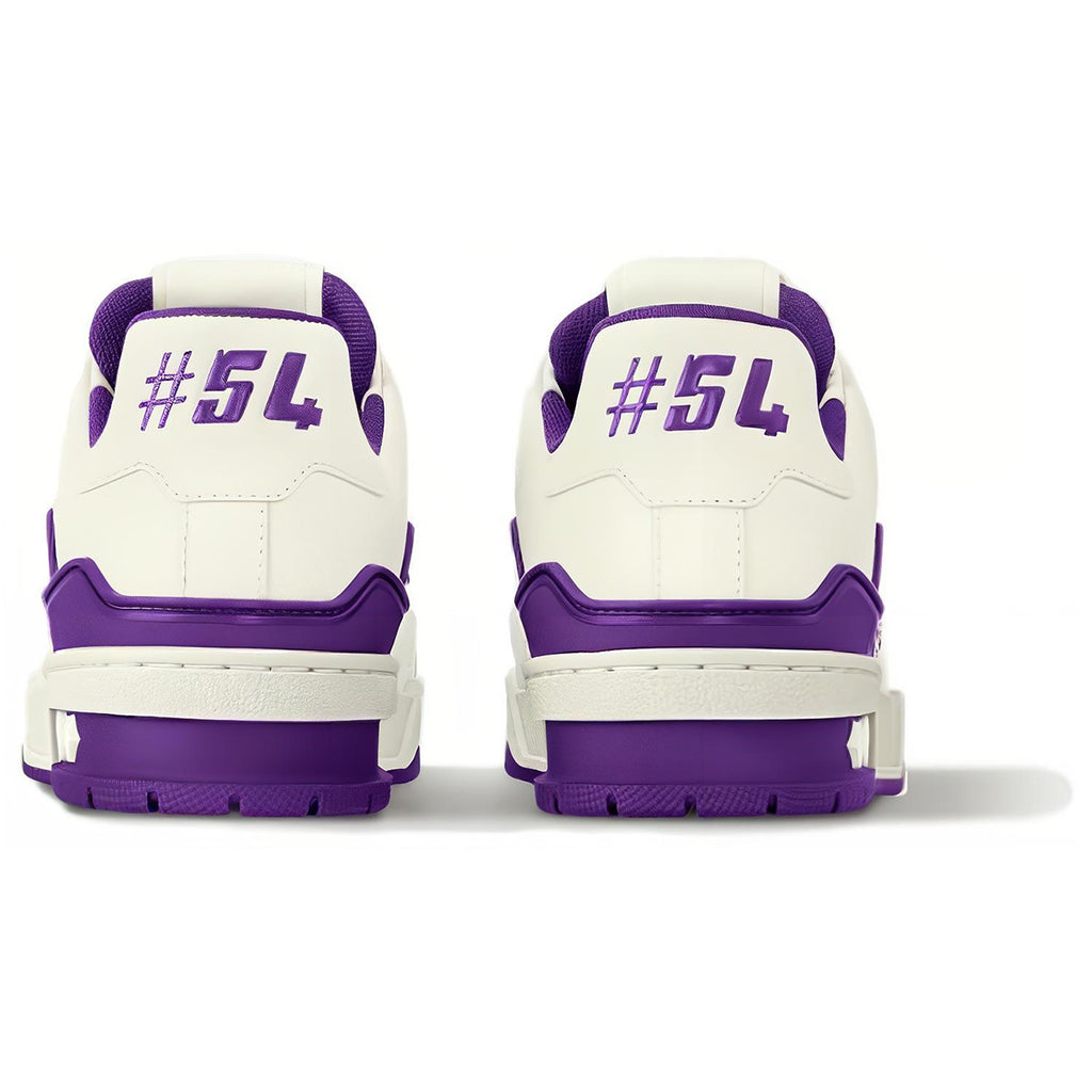 Louis Vuitton Trainer Signature Print Low-Top Sneakers – Purple & White