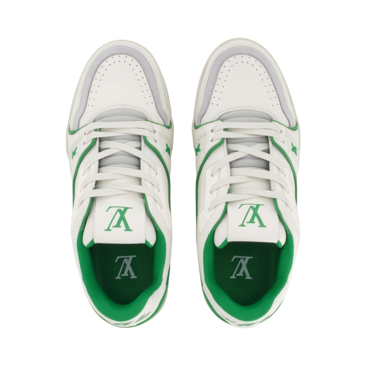 Louis Vuitton Trainer 54 Lace-Up Low-Top Sneakers – White & Green