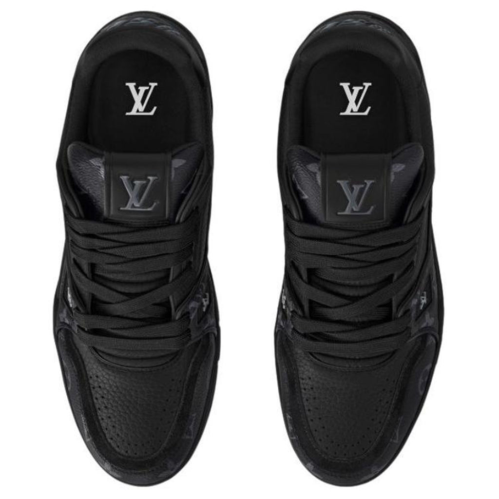 Louis Vuitton Trainer Monogram Eclipse Canvas & Calf Leather Low-Top Sneakers – Triple Black