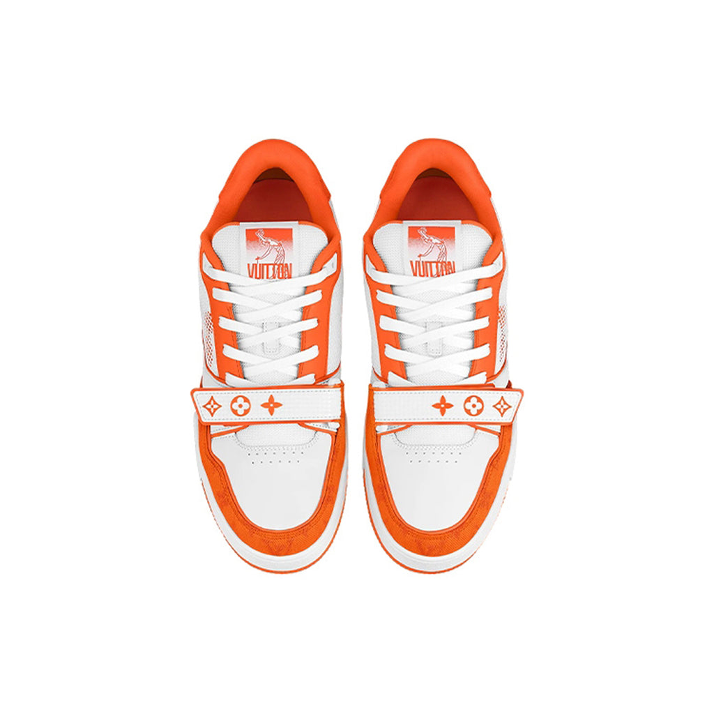 Louis Vuitton Trainer #54 LV Monogram Velcro Low-Top Sneakers – Orange & White