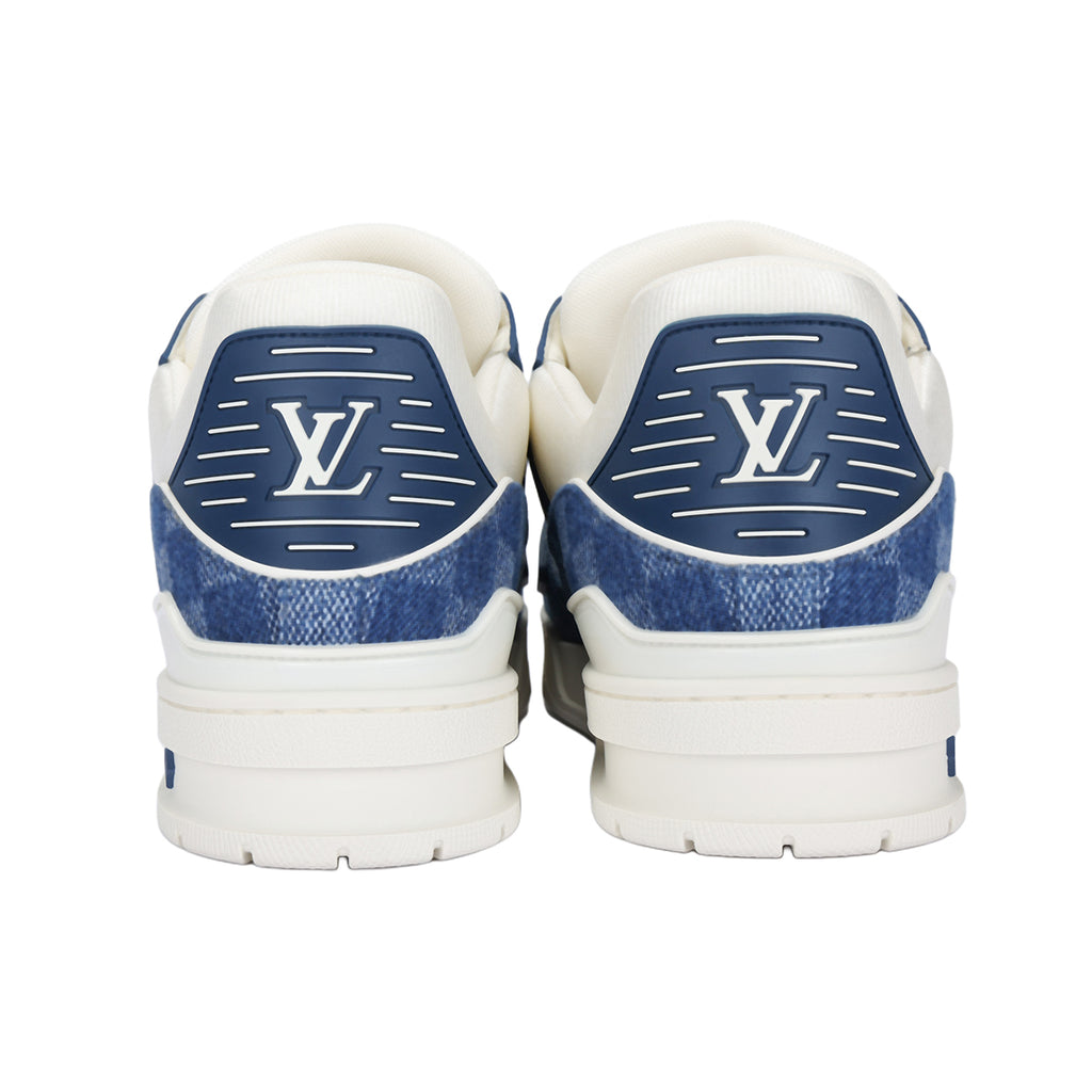 Louis Vuitton Trainer Lace-Up Low-Top Sneakers – White & Blue