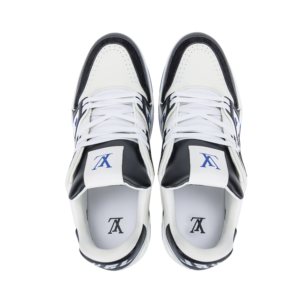 Louis Vuitton Trainer Calf Leather Low-Top Sneakers – White, Black & Royal Blue
