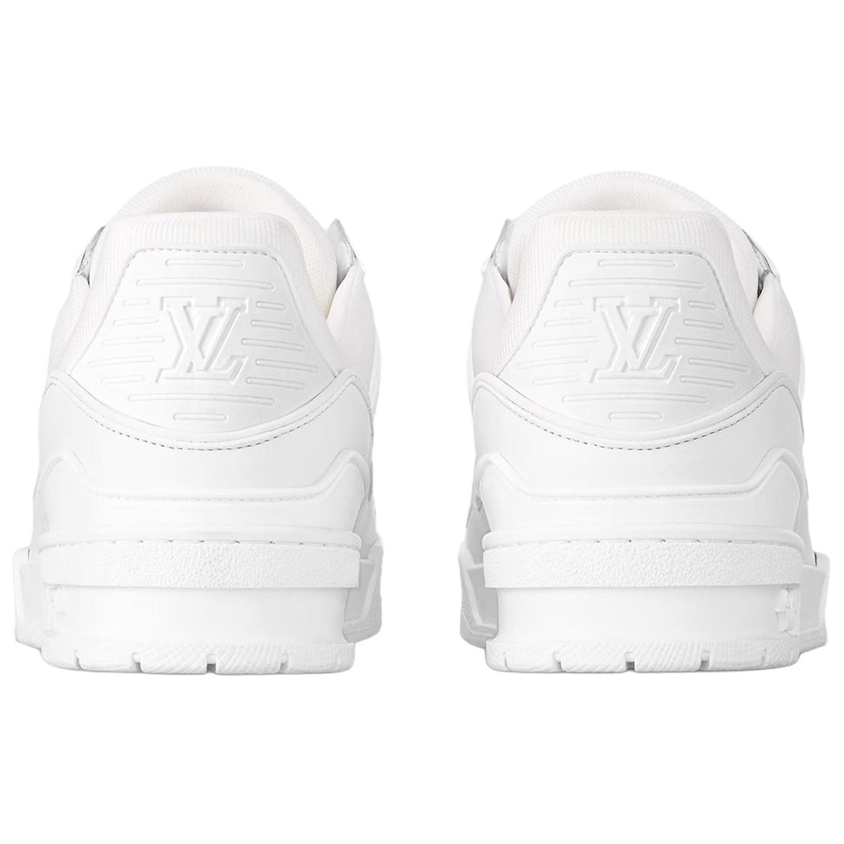 Louis Vuitton Trainer Leather Embossed Monogram Low-Top Sneakers – White
