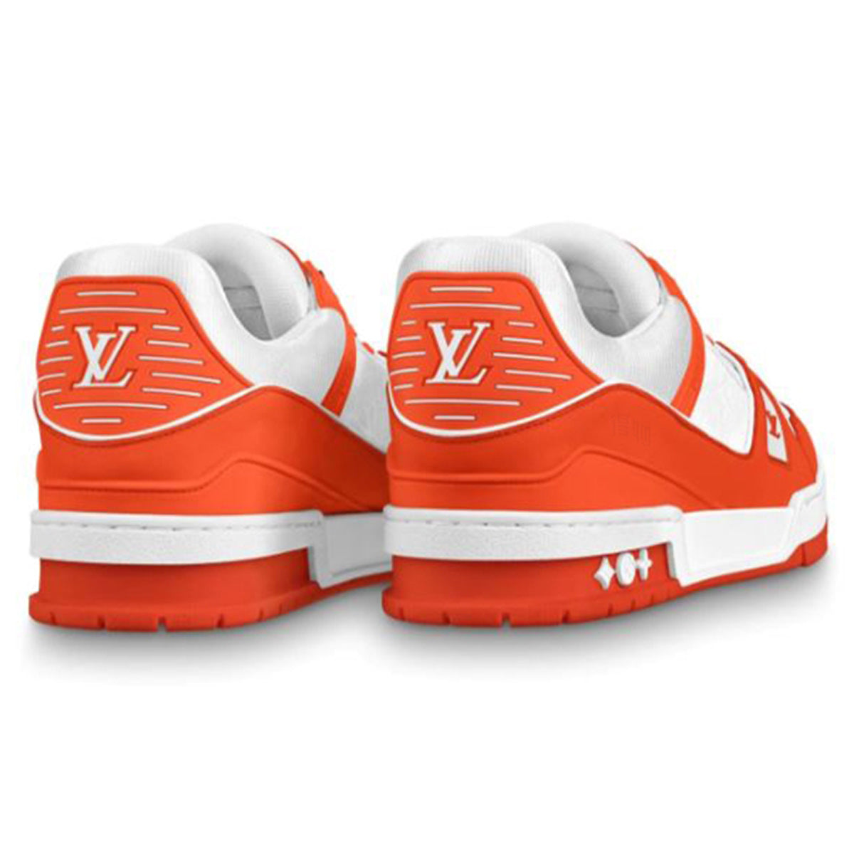 Louis Vuitton Trainer Grained Calf Leather Low-Top Sneakers – Orange