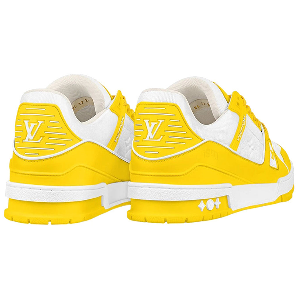 Louis Vuitton Trainer Calf Leather Low-Top Sneakers – White & Lemon Yellow