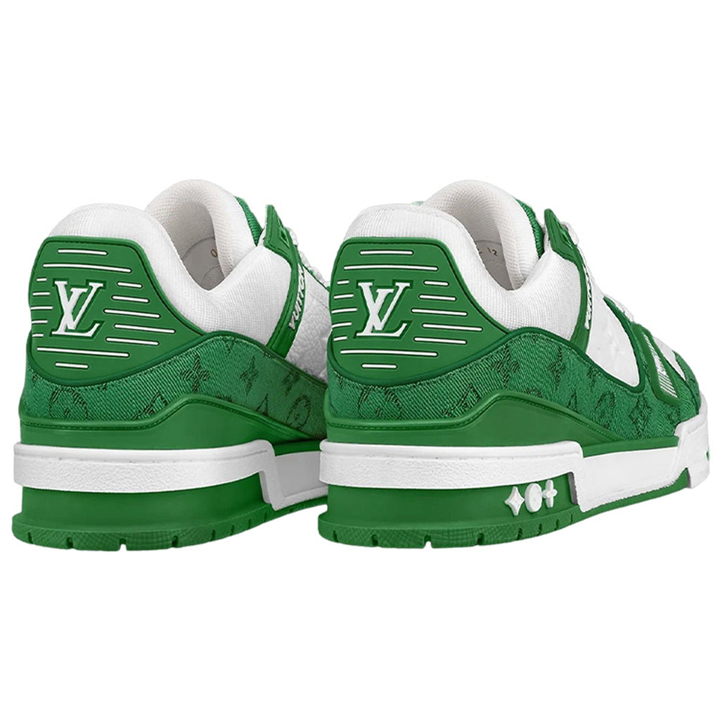 Louis Vuitton Trainer Monogram Denim Low-Top Sneakers – Green & White