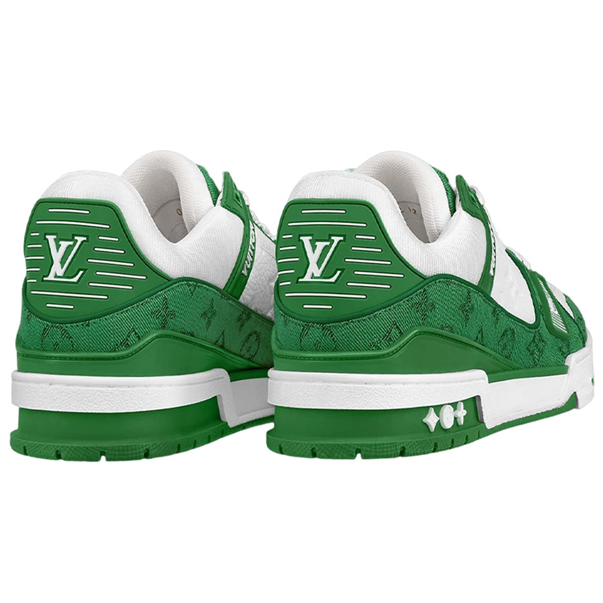 Louis Vuitton Trainer Monogram Denim Low-Top Sneakers – Green & White
