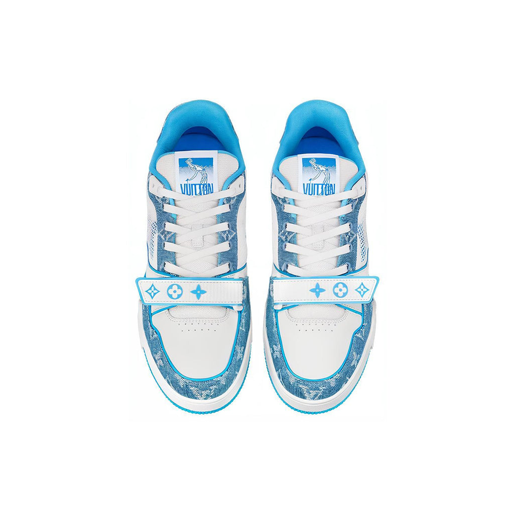 Louis Vuitton Trainer Monogram Denim Low-Top Sneakers – Blue & White