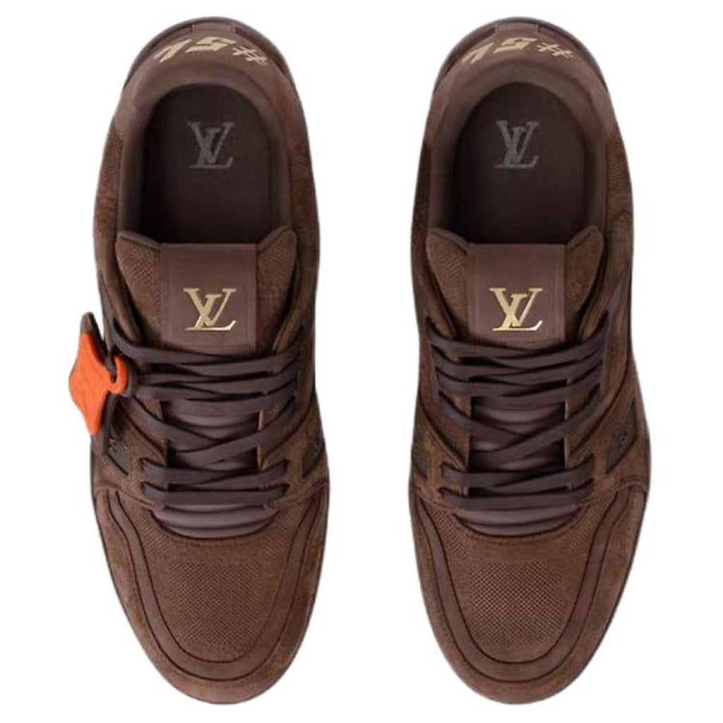 Louis Vuitton × Nigo LV² Trainer Damier Canvas & Suede Low-Top Sneakers – Brown & Orange