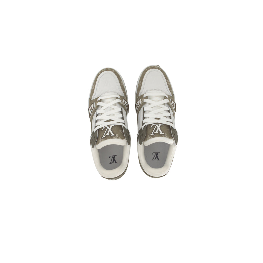 Louis Vuitton Trainer LV Monogram Denim Low-Top Sneakers – Olive Green & White