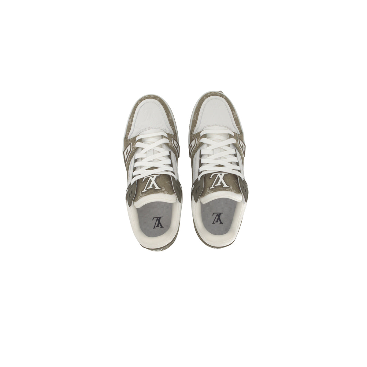 Louis Vuitton Trainer LV Monogram Denim Low-Top Sneakers – Olive Green & White