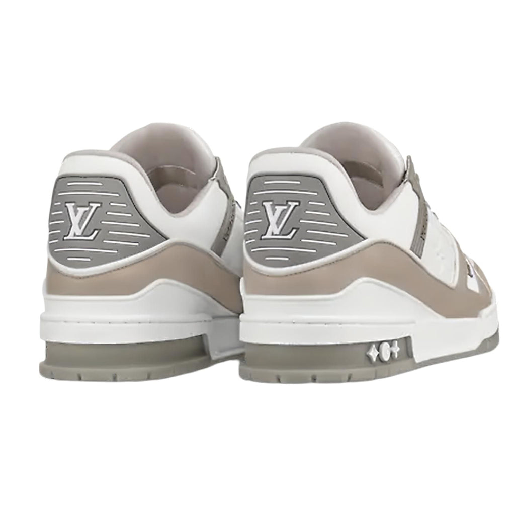 Louis Vuitton Trainer Classic Print Low-Top Sneakers – Grey & White