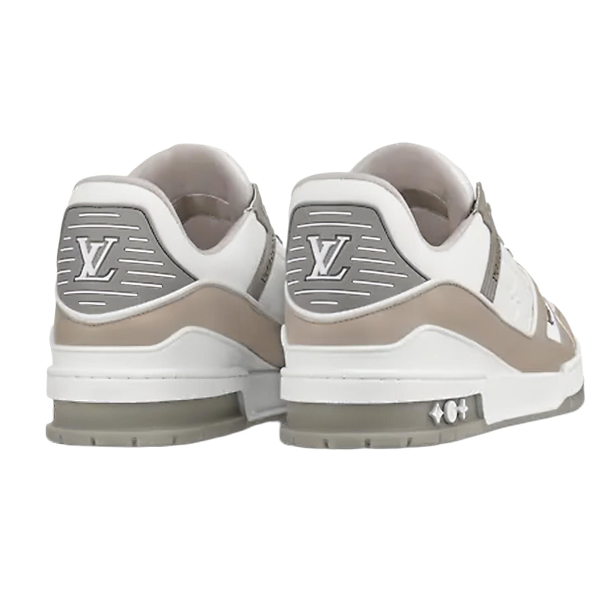 Louis Vuitton Trainer Classic Print Low-Top Sneakers – Grey & White