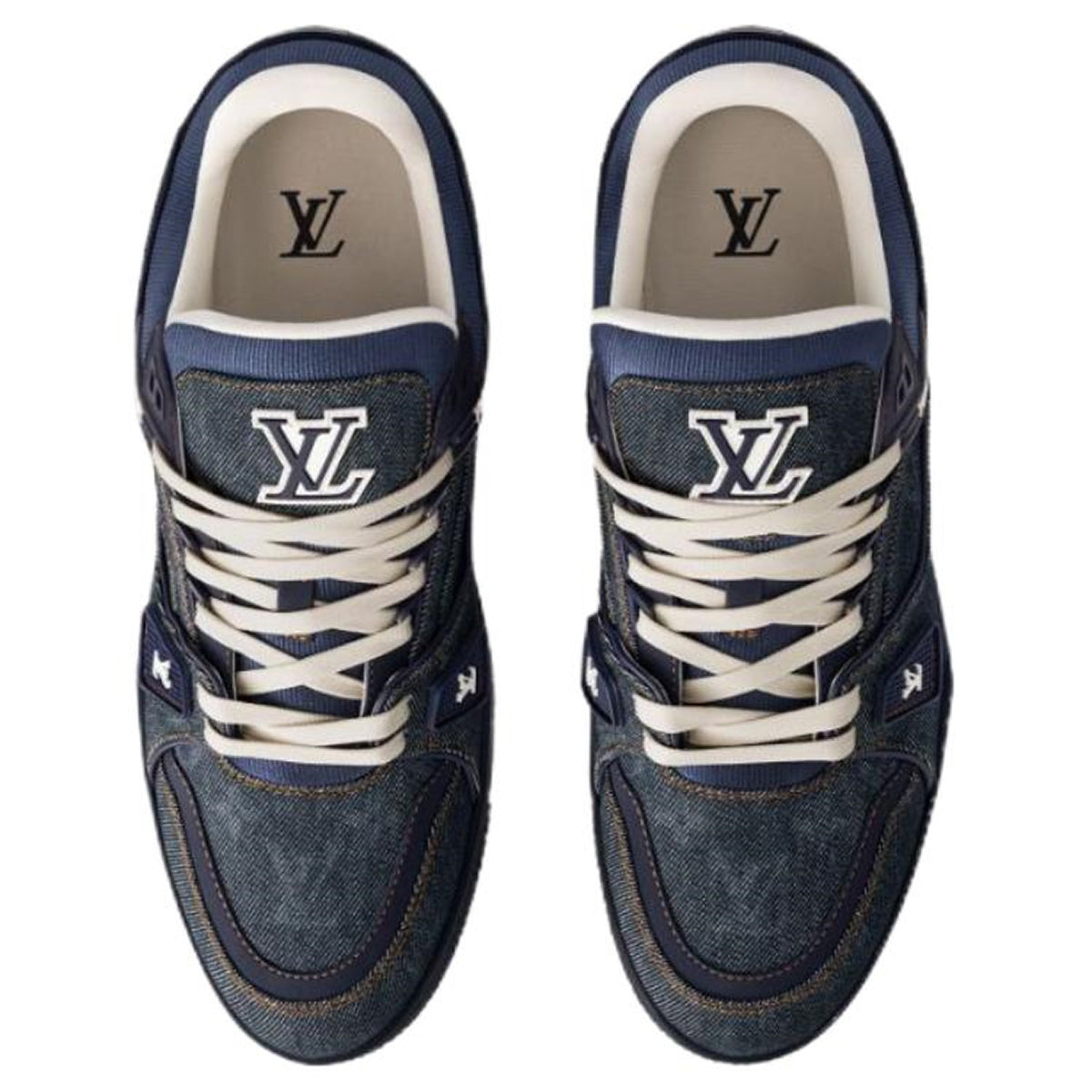 Louis Vuitton Trainer Monogram Denim Canvas Low-Top Sneakers – Triple Navy