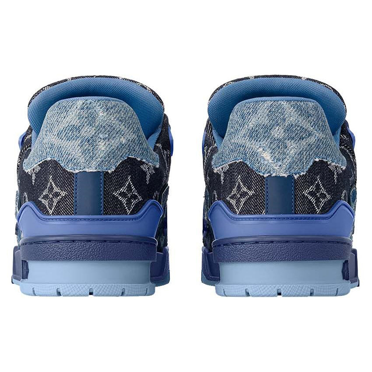 Louis Vuitton Trainer Monogram Denim Patchwork Low-Top Sneakers – Blue