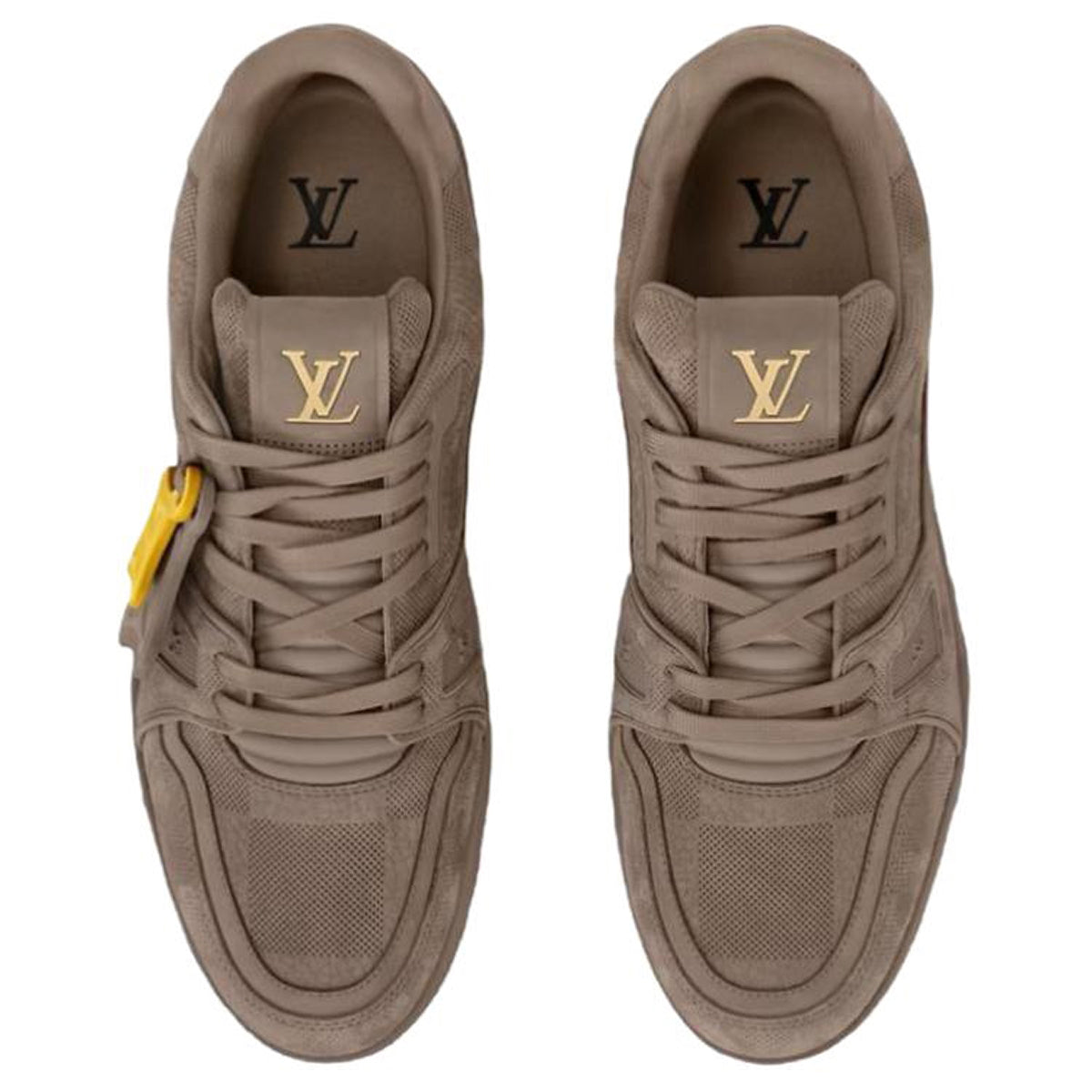 Louis Vuitton × Nigo LV² Trainer Monogram Embossed Canvas Low-Top Sneakers – Tonal Mocha & Yellow