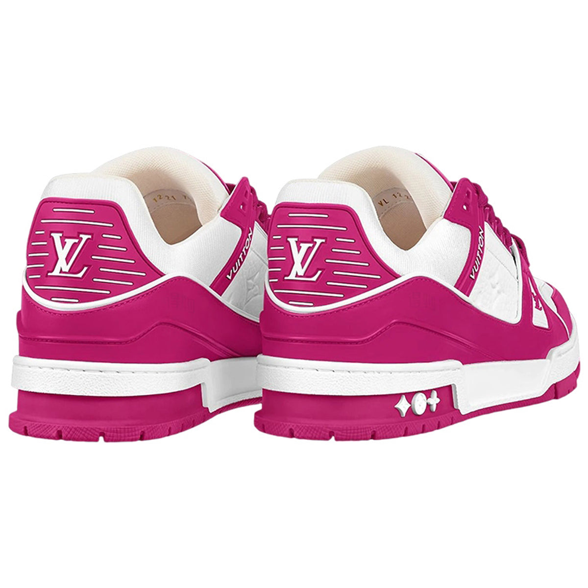 Louis Vuitton Trainer Embossed Leather Lace-Up Low-Top Sneakers – Burgundy