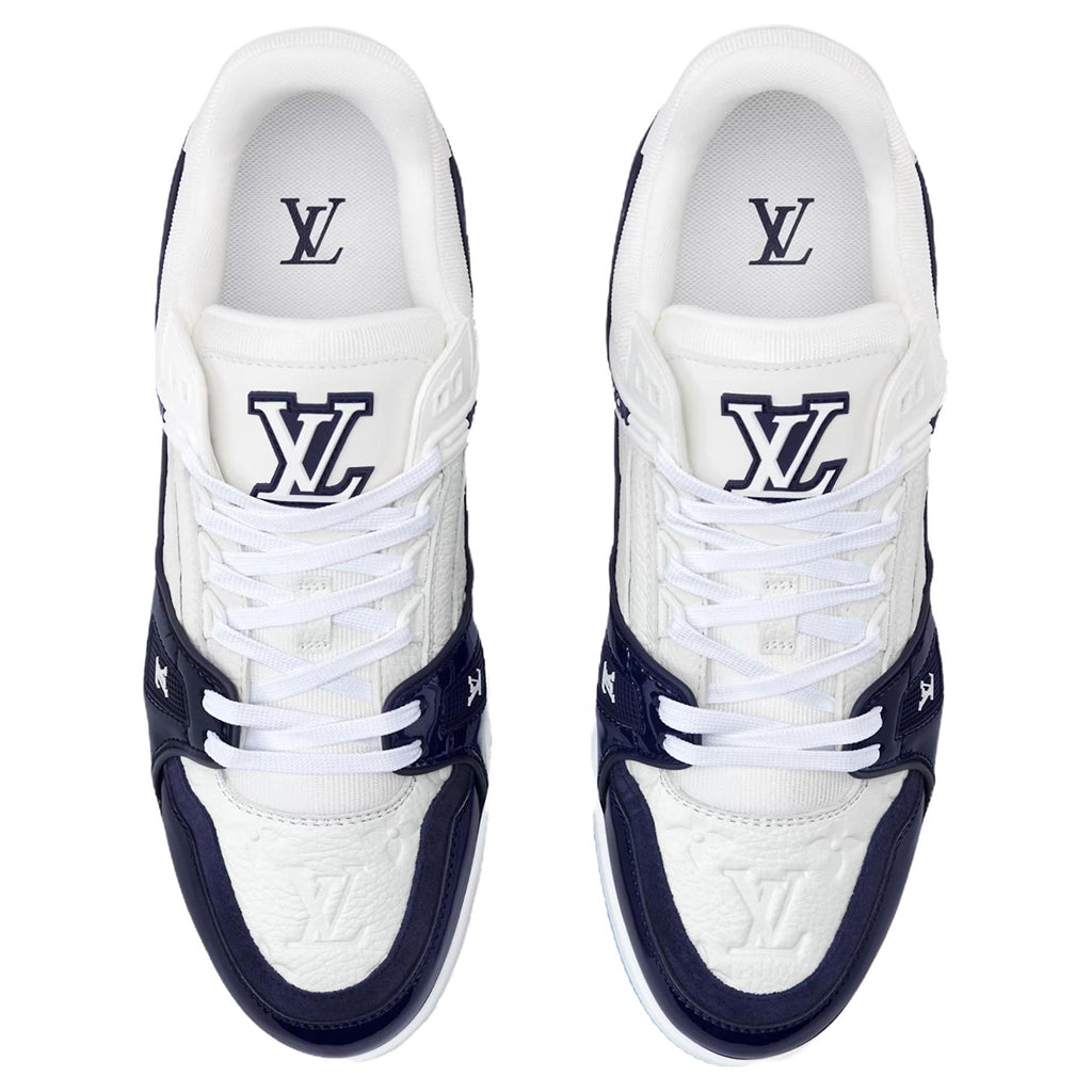 Louis Vuitton Trainer Transparent PVC Panel Ice Blue Translucent Outsole Low-Top Sneakers – Navy & White