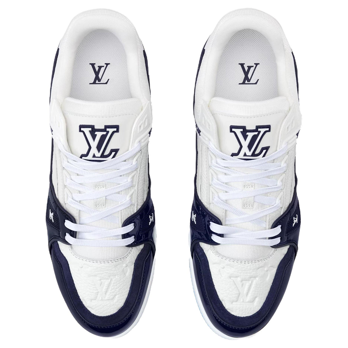 Louis Vuitton Trainer Transparent PVC Panel Ice Blue Translucent Outsole Low-Top Sneakers – Navy & White