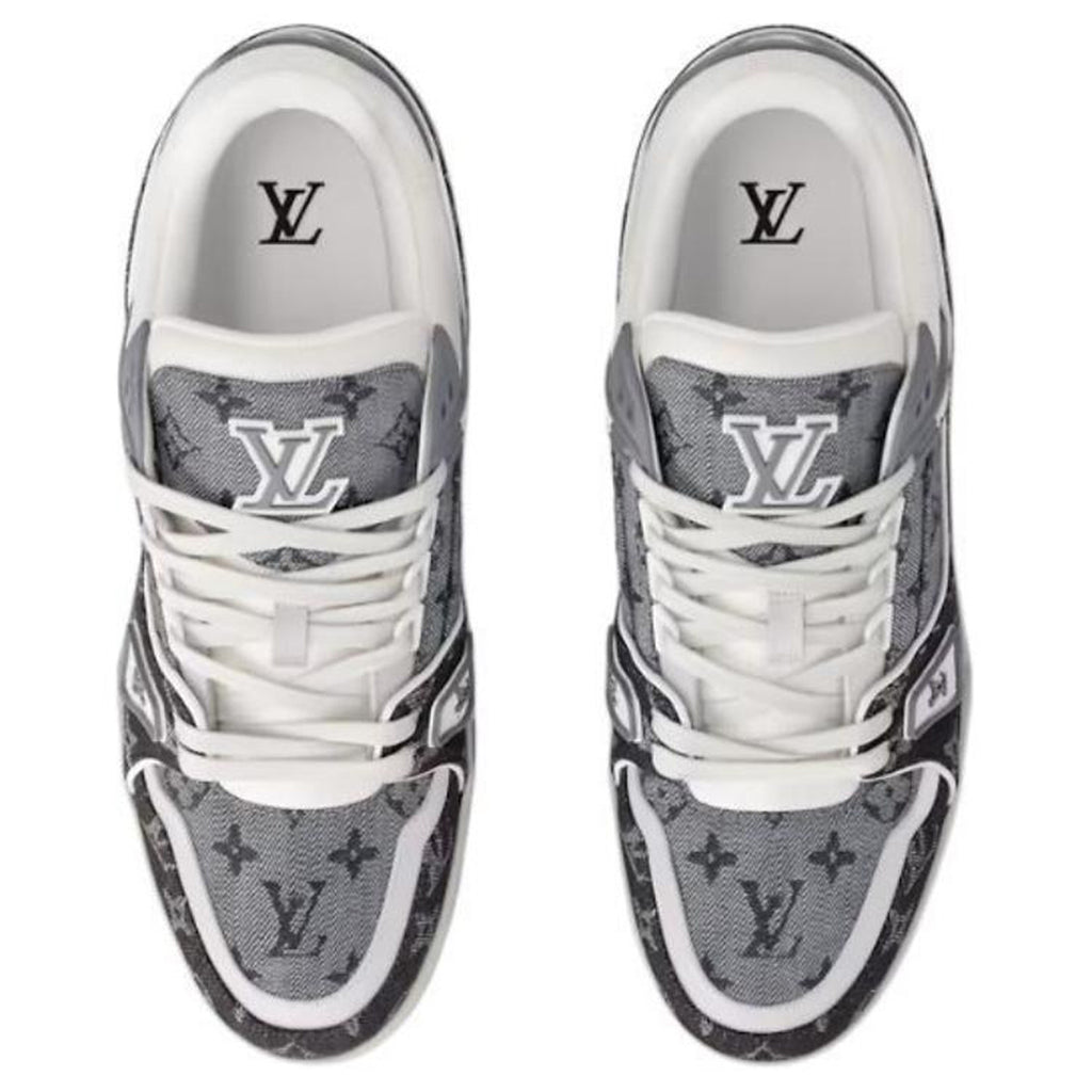 Louis Vuitton Trainer LV Monogram Denim Low-Top Sneakers – Grey & White