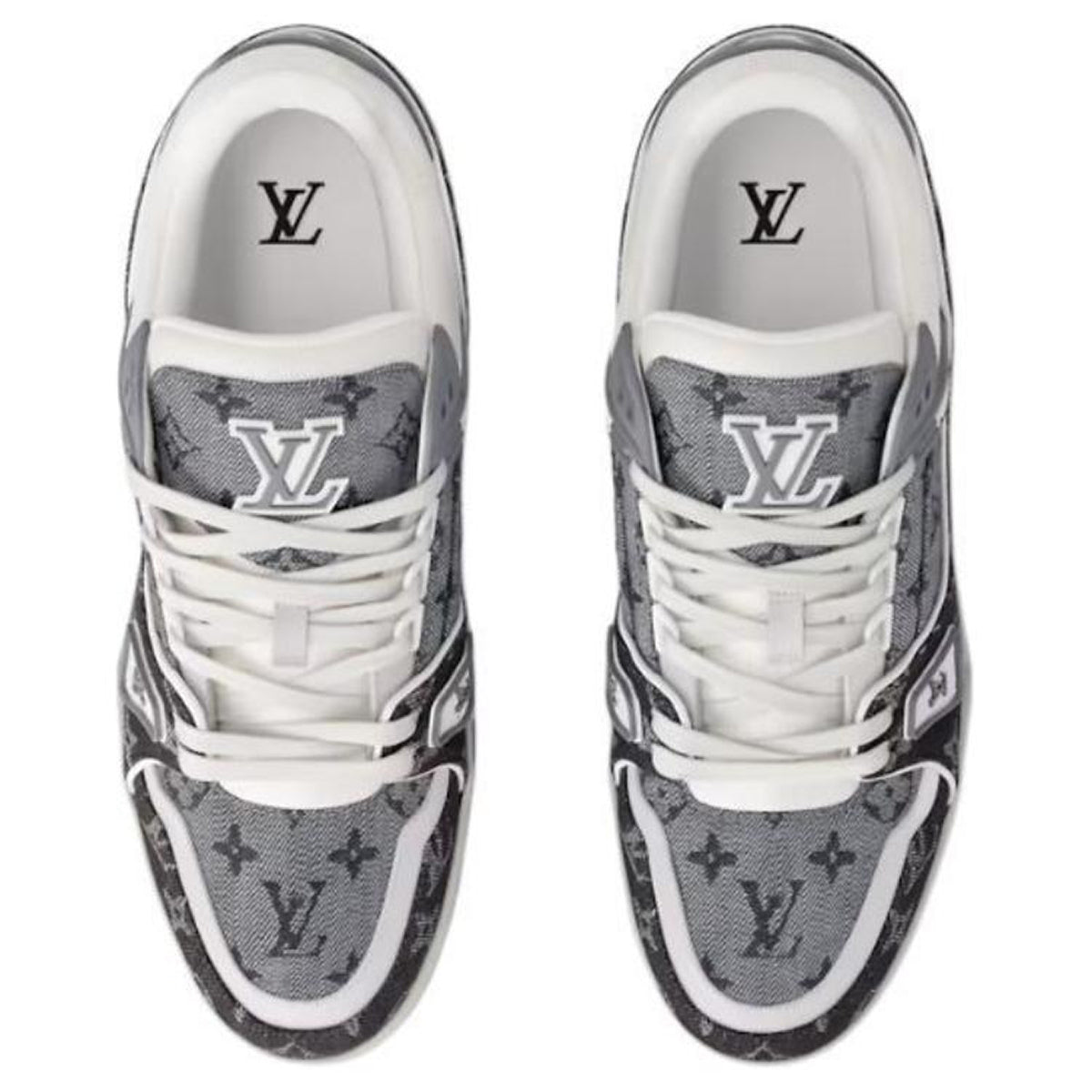 Louis Vuitton Trainer LV Monogram Denim Low-Top Sneakers – Grey & White