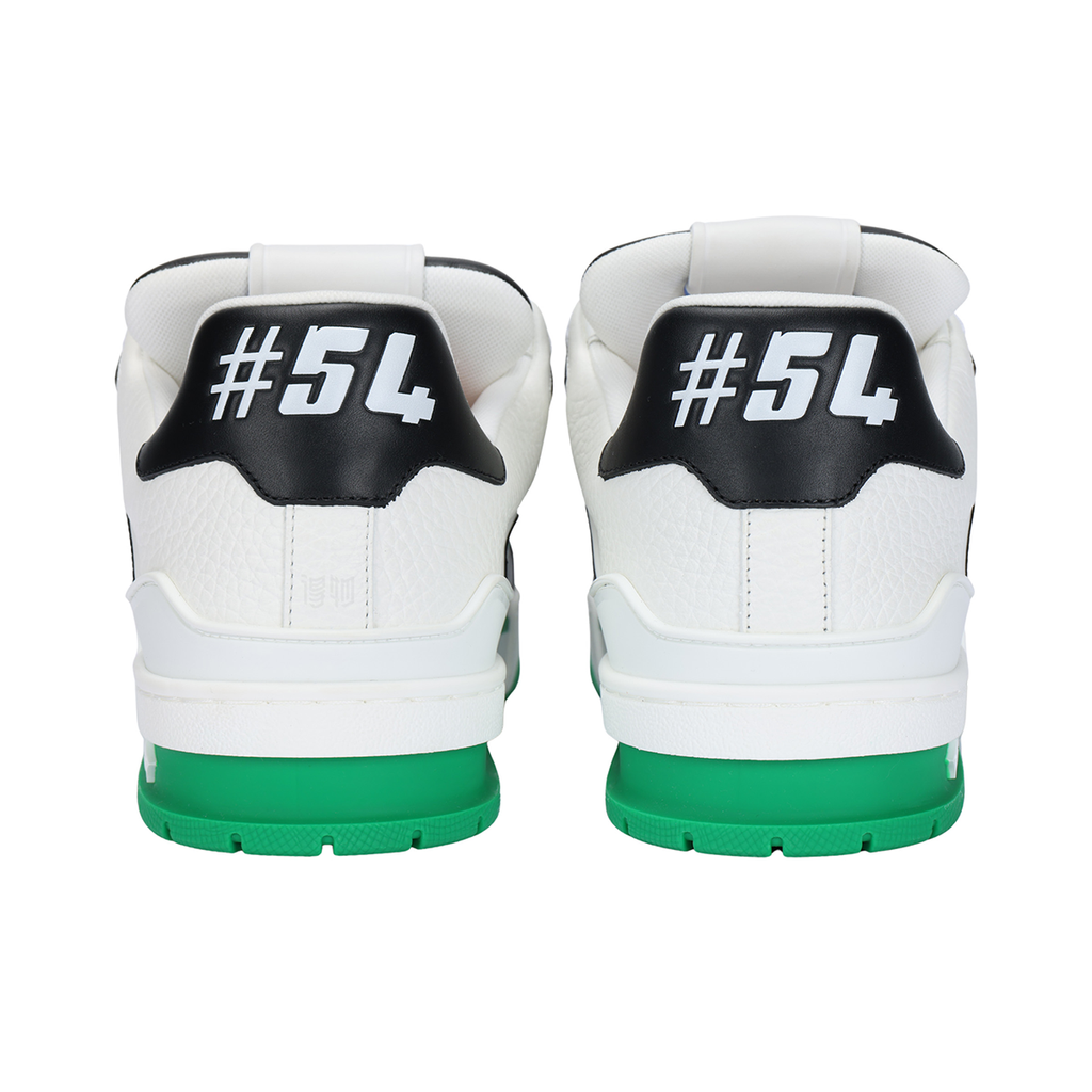 Louis Vuitton Trainer Leather Low-Top Sneakers – White, Black & Emerald Green