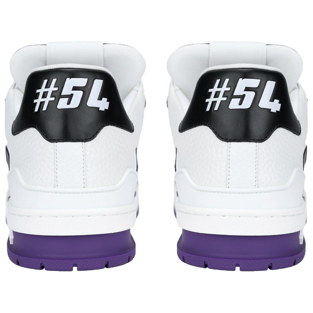 Louis Vuitton Trainer Leather Low-Top Sneakers – White, Black & Violet Purple
