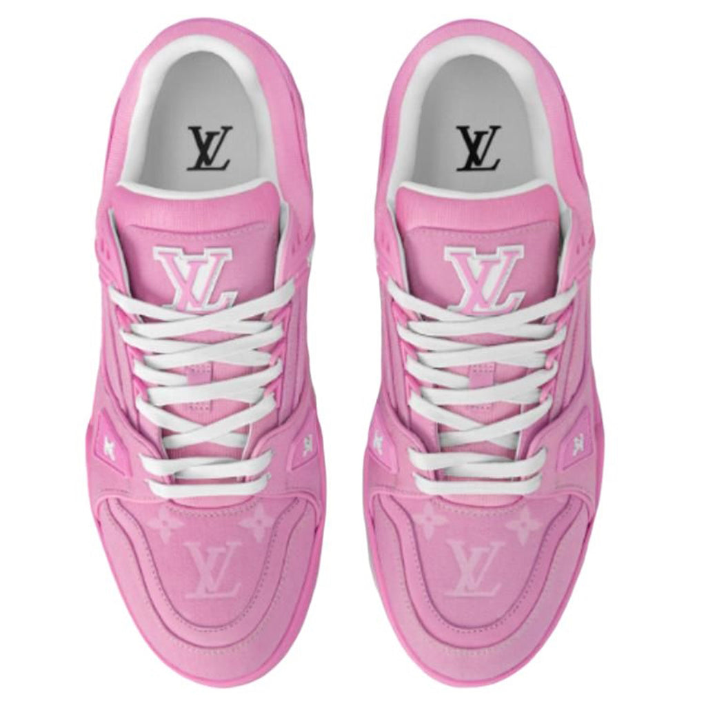 Louis Vuitton Trainer Monogram Embossed Calf Leather Low-Top Sneakers – Triple Pink