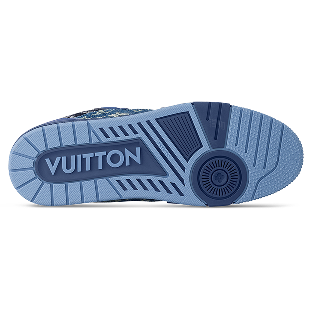 Louis Vuitton Trainer Monogram Denim Patchwork Low-Top Sneakers – Blue