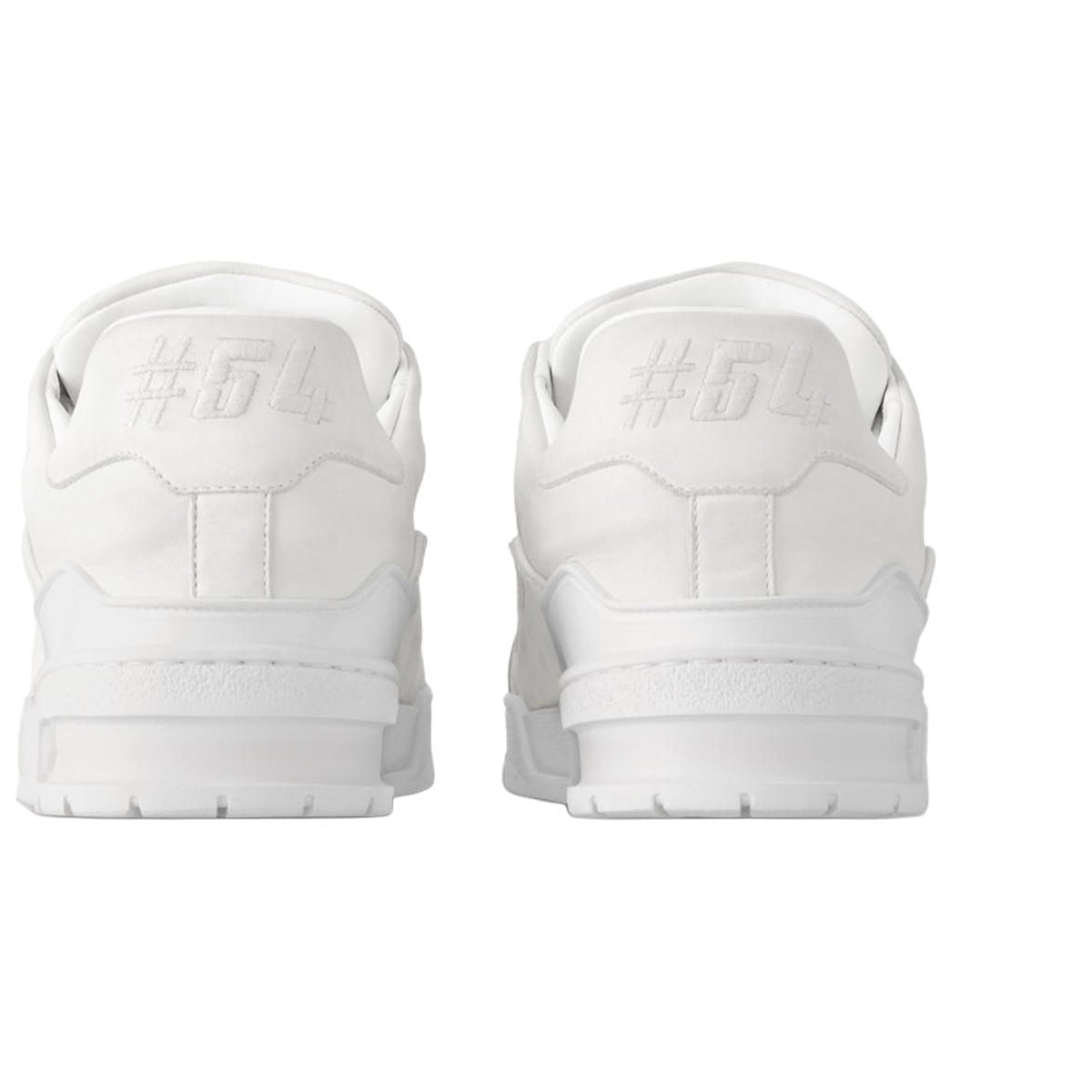 Louis Vuitton Trainer Vintage-Effect Calf Leather Tonal Low-Top Sneakers – Triple White