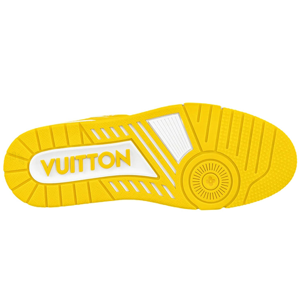 Louis Vuitton Trainer Calf Leather Low-Top Sneakers – White & Lemon Yellow