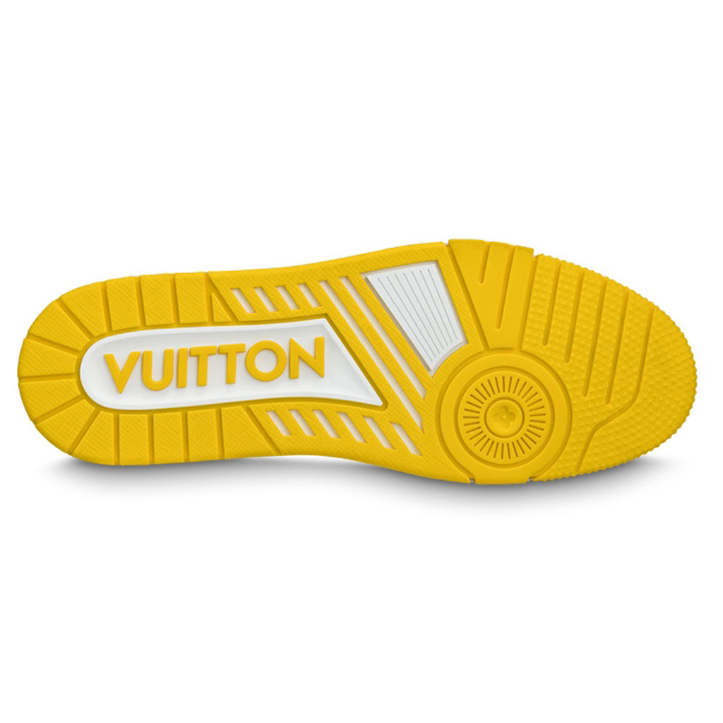Louis Vuitton Trainer LV Monogram Embossed Leather Low-Top Sneakers – White & Saffron Yellow